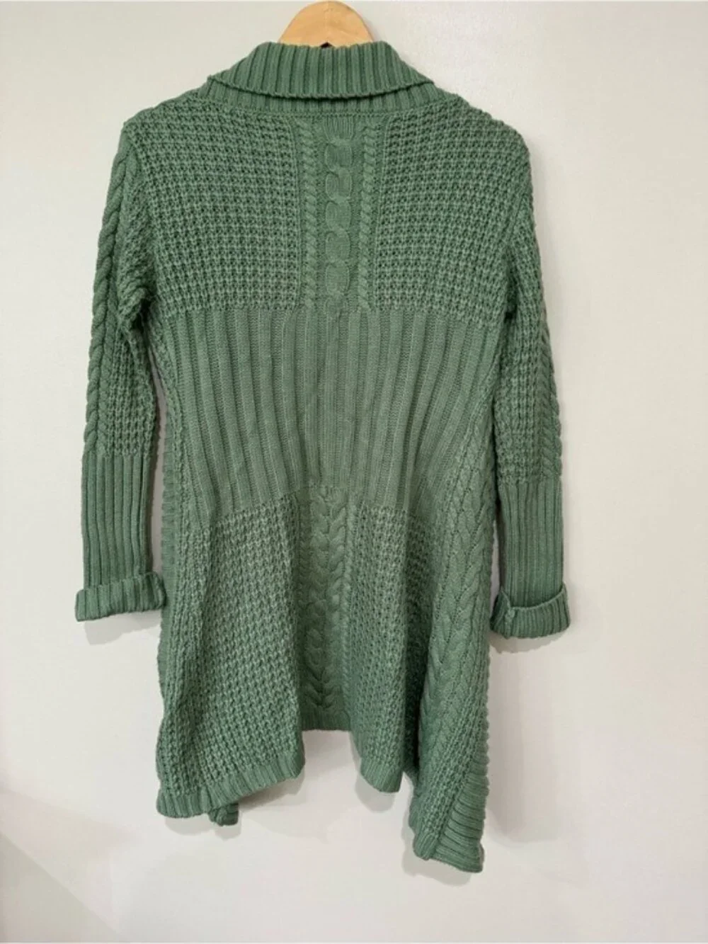 Sundance Sage Green Cable Knit Cardigan Sweater Cottagecore Boho XS